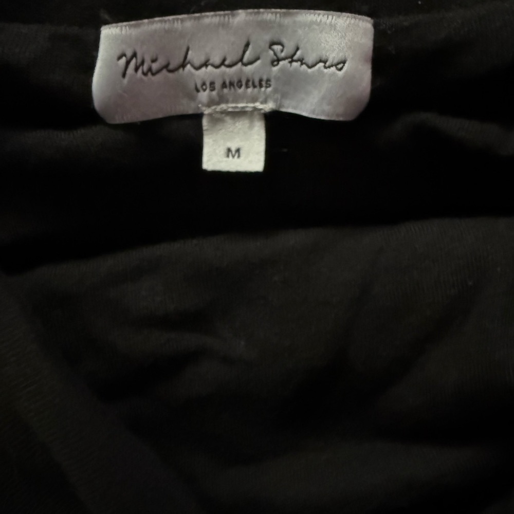 Michael Stars Alexis Tube Top Black Medium Ruched Strapless Sleeveless - Picture 3 of 10